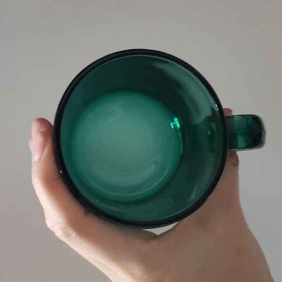 Vintage Starbucks Coffee Mug 1990s USA Made Clear Green Glass Etched Siren Logo - Picture 6 of 6
